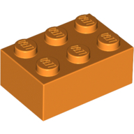 Lego kostka (kostička) 2x3, oranžová (4125971, 4153826)